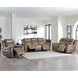 Atlantis Smooth Latte Leather Zero Gravity Power Reclining Console Loveseat