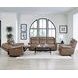 Atlantis Smooth Latte Leather Zero Gravity Power Reclining Console Loveseat