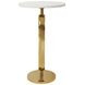 Maura Gold and White Round Marble Top Side Table