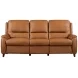 Austin Caramel Cream Leather 86" Power Reclining Sofa