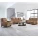 Austin Caramel Cream Leather 86" Power Reclining Sofa