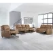 Austin Caramel Cream Leather 86" Power Reclining Sofa