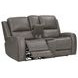 Alpine Autumn Fog Leather 77" Zero Gravity Power Reclining Loveseat with USB Charging
