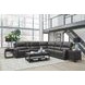 Belmont Autumn Fog Leather Gravity Modular Power Reclining Sectional with USB Charging