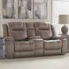 Blake Desert Taupe Performance Fabric Reclining Console Loveseat