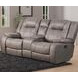 Blake Desert Taupe Performance Fabric Reclining Console Loveseat