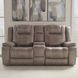 Blake Desert Taupe Performance Fabric Reclining Console Loveseat