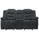 Bolton Misty Storm Performance Fabric Reclining Console Loveseat