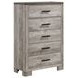 Adam Two Tone Gray 5 Drawer Chest