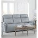 Cascade Seamist Grey Power Reclining Sofa With Power Headrest