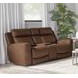Calgary Autumn Umber Leather Power Reclining Console Loveseat