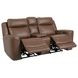 Calgary Autumn Umber Leather Power Reclining Console Loveseat