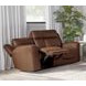 Calgary Autumn Umber Leather Power Reclining Console Loveseat