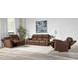 Calgary Autumn Umber Leather Power Reclining Console Loveseat