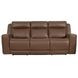 Calgary Autumn Umber Leather Power Reclining Sofa