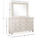 Newport Alabaster 9 Drawer Dresser with Rectangular Mirror