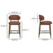 Ellie Rust Performance Fabric Upholstered Counter Height Stool