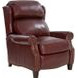 Meade Marisol Cabernet Leather Push Thru The Arms Lounge Recliner with Nailhead Trim