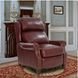 Meade Marisol Cabernet Leather Push Thru The Arms Lounge Recliner with Nailhead Trim