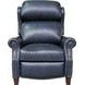 Meade Shoreham Blue Leather Push Thru The Arms Lounge Recliner with Nailhead Trim