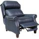 Meade Shoreham Blue Leather Push Thru The Arms Lounge Recliner with Nailhead Trim