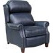 Meade Shoreham Blue Leather Push Thru The Arms Lounge Recliner with Nailhead Trim