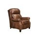 Meade Worthington Cognac Leather Push Thru The Arms Lounge Recliner with Nailhead Trim