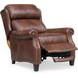 Meade Worthington Cognac Leather Push Thru The Arms Lounge Recliner with Nailhead Trim