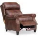 Meade Worthington Cognac Leather Push Thru The Arms Lounge Recliner with Nailhead Trim