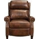 Meade Worthington Cognac Leather Push Thru The Arms Lounge Recliner with Nailhead Trim
