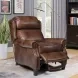 Meade Worthington Cognac Leather Push Thru The Arms Lounge Recliner with Nailhead Trim