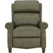 Meade Oasis Olive Leather Push Thru The Arms Lounge Recliner with Nailhead Trim