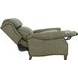 Meade Oasis Olive Leather Push Thru The Arms Lounge Recliner with Nailhead Trim