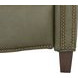 Meade Oasis Olive Leather Push Thru The Arms Lounge Recliner with Nailhead Trim