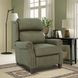 Meade Oasis Olive Leather Push Thru The Arms Lounge Recliner with Nailhead Trim