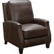 Melrose Ashford Walnut Leather Push Thru The Arms Recliner with Nailhead Trim