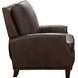 Melrose Ashford Walnut Leather Push Thru The Arms Recliner with Nailhead Trim