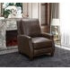 Melrose Ashford Walnut Leather Push Thru The Arms Recliner with Nailhead Trim