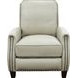 Melrose Shoreham Cream Leather Push Thru The Arms Recliner with Nailhead Trim