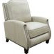 Melrose Shoreham Cream Leather Push Thru The Arms Recliner with Nailhead Trim