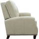 Melrose Shoreham Cream Leather Push Thru The Arms Recliner with Nailhead Trim