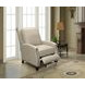 Melrose Shoreham Cream Leather Push Thru The Arms Recliner with Nailhead Trim