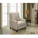 Melrose Shoreham Cream Leather Push Thru The Arms Recliner with Nailhead Trim