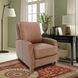 Melrose Dobbs Saddle Leather Push Thru The Arms Recliner with Nailhead Trim