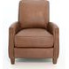 Melrose Dobbs Saddle Leather Push Thru The Arms Recliner with Nailhead Trim