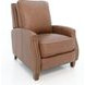 Melrose Dobbs Saddle Leather Push Thru The Arms Recliner with Nailhead Trim