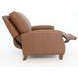 Melrose Dobbs Saddle Leather Push Thru The Arms Recliner with Nailhead Trim
