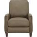 Melrose Cashmere Taupe Leather Push Thru The Arms Recliner with Nailhead Trim