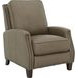 Melrose Cashmere Taupe Leather Push Thru The Arms Recliner with Nailhead Trim