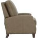 Melrose Cashmere Taupe Leather Push Thru The Arms Recliner with Nailhead Trim